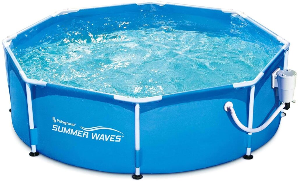 Juego de piscina sobre el suelo con estructura de metal Summer Waves (8 'x 30 )-alberca summer waves