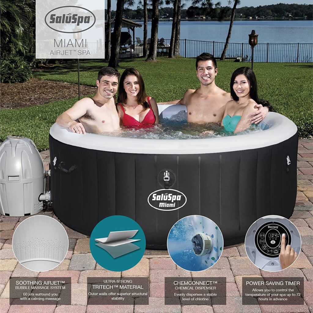 Bañera de hidromasaje inflable Bestway SaluSpa Miami Airjet