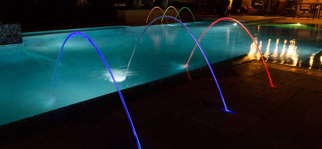 Guía de luces para piscinas de colores